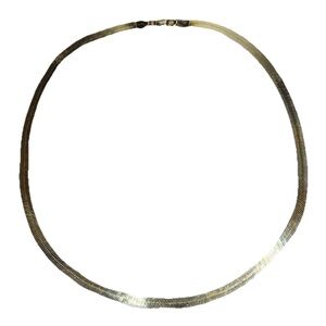 18-inch Gold over Sterling Herringbone Chain Necklace Italy 18.20g #5418